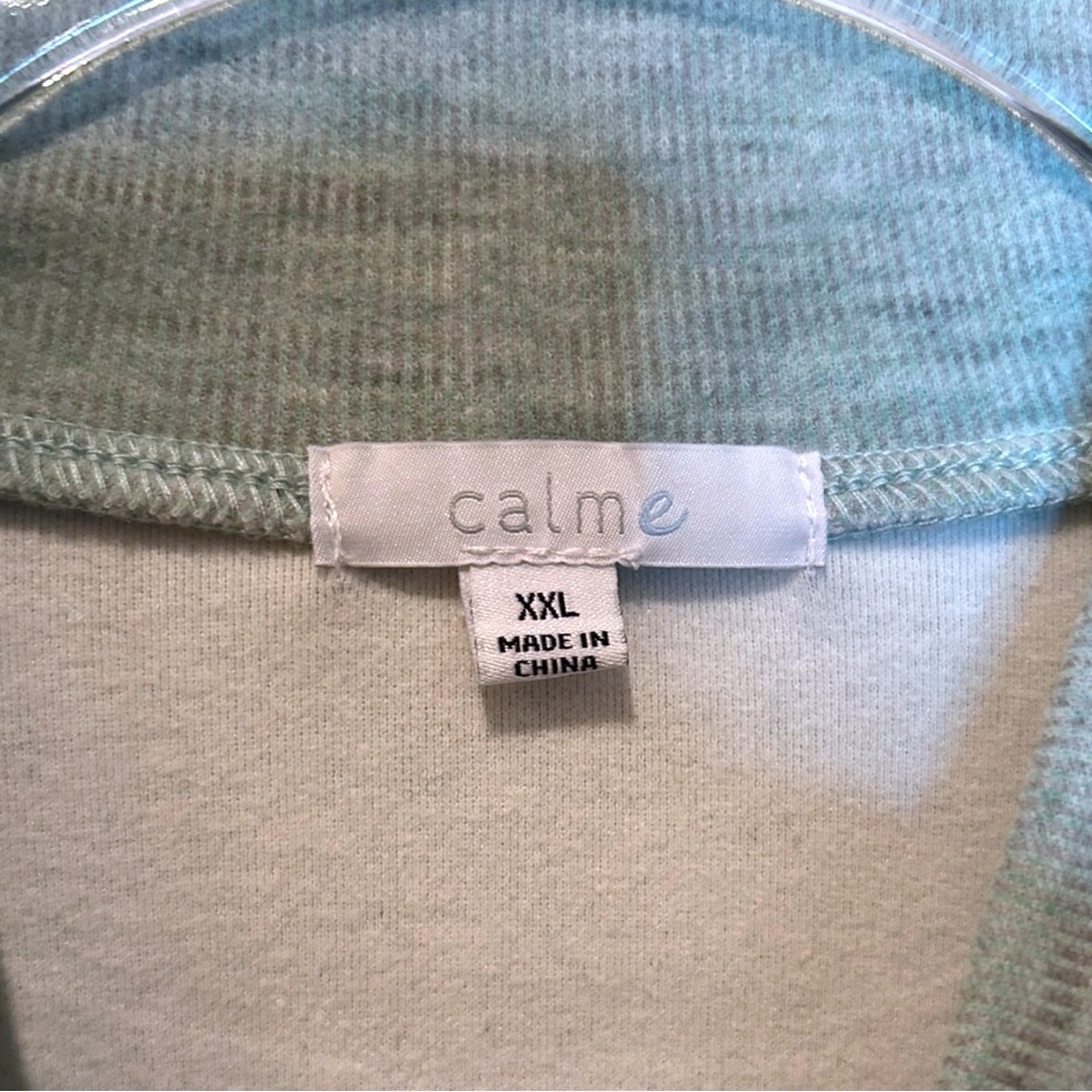 Johnny Was Calme Puff Sleeve Sweatshirt Sage XXL Plus Size - Picture 7 of 9